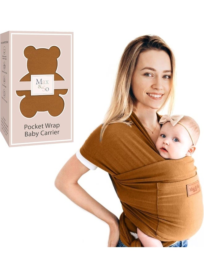 Max&So Baby Wrap Carrier - Premium Cotton Baby Carrier Wrap for Newborn to Toddler- Infant Carrier- Baby Holder One Size Fits All with Front Pocket by Max&so - Image 1